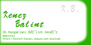 kenez balint business card